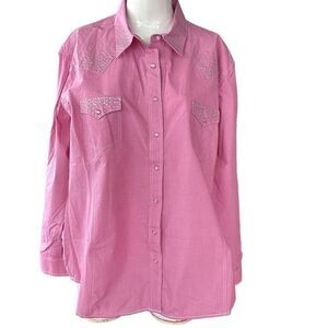 Panhandle Rough Stock western riding sequin blouse shirt, size 3X.  0627